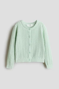 Pointelle-Knit Cotton Cardigan