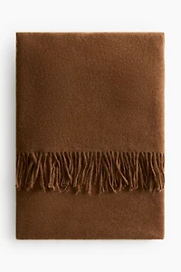 Wool-Blend Throw with Fringe