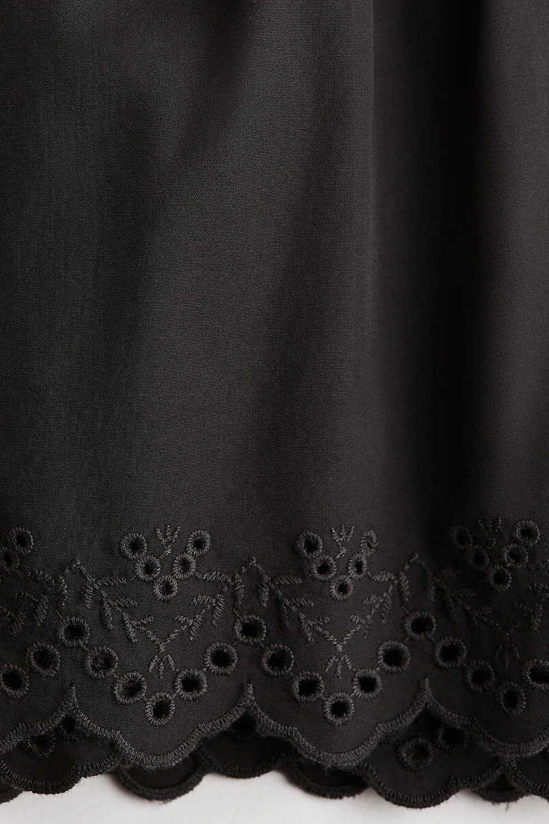 Cotton Shorts with Eyelet Embroidery