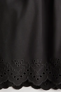 Cotton Shorts with Eyelet Embroidery