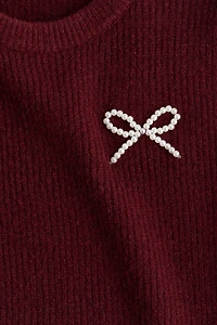 Rhinestone-Embellished Sweater