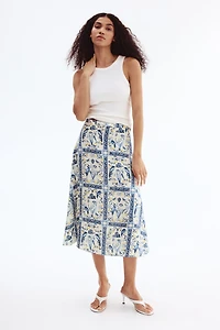 Linen-Blend Skirt