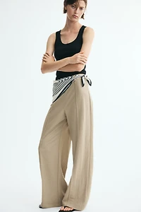 Scarf-Detail Pants