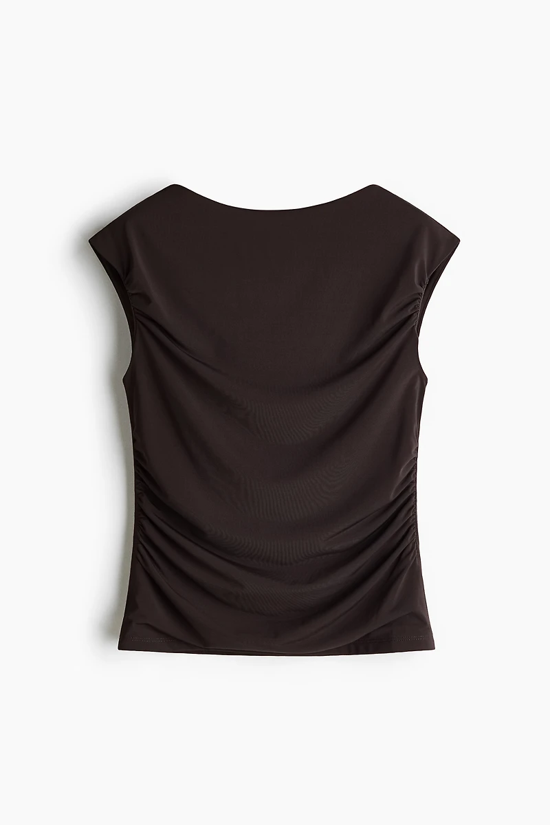 Draped Boat-Neck Top