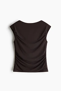 Draped Boat-Neck Top