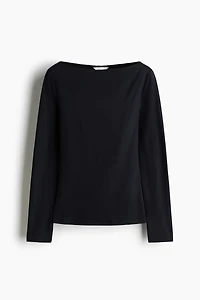 Fitted Boat-Neck Top