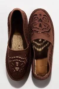 Espadrilles avec broderie anglaise