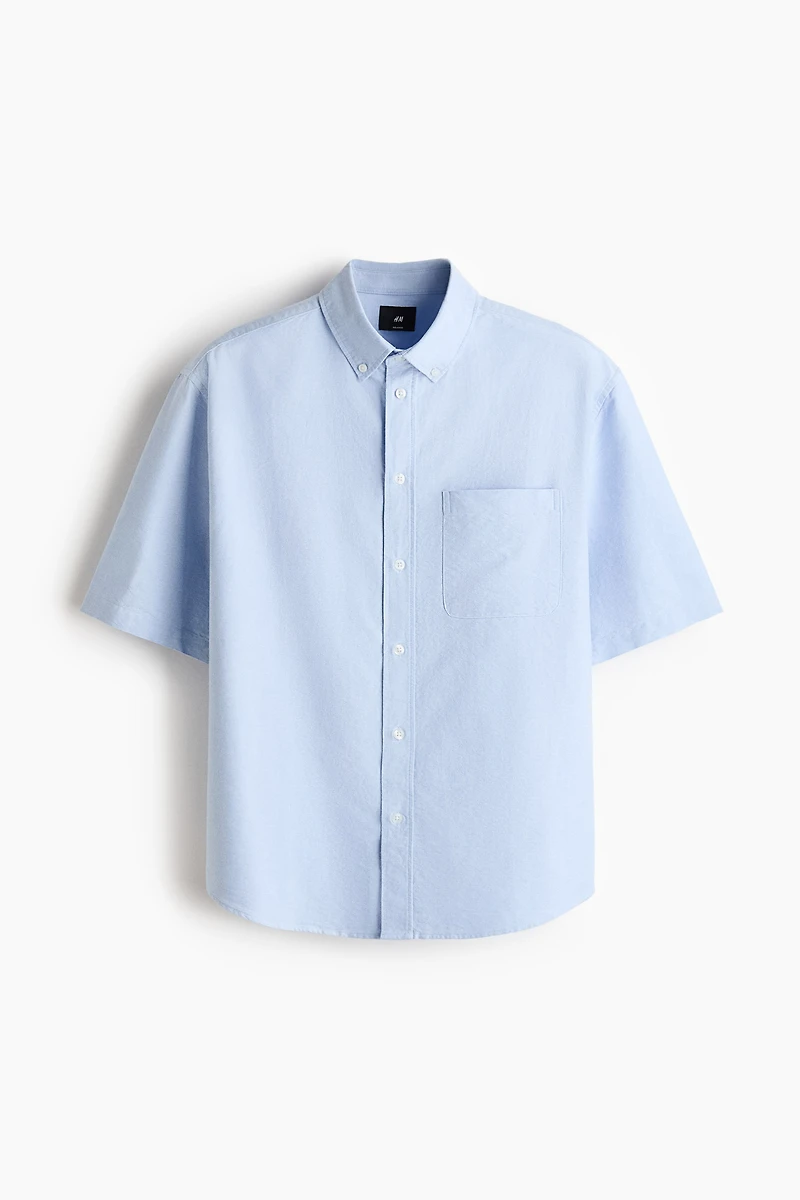 Relaxed-Fit Short-Sleeved Oxford Shirt