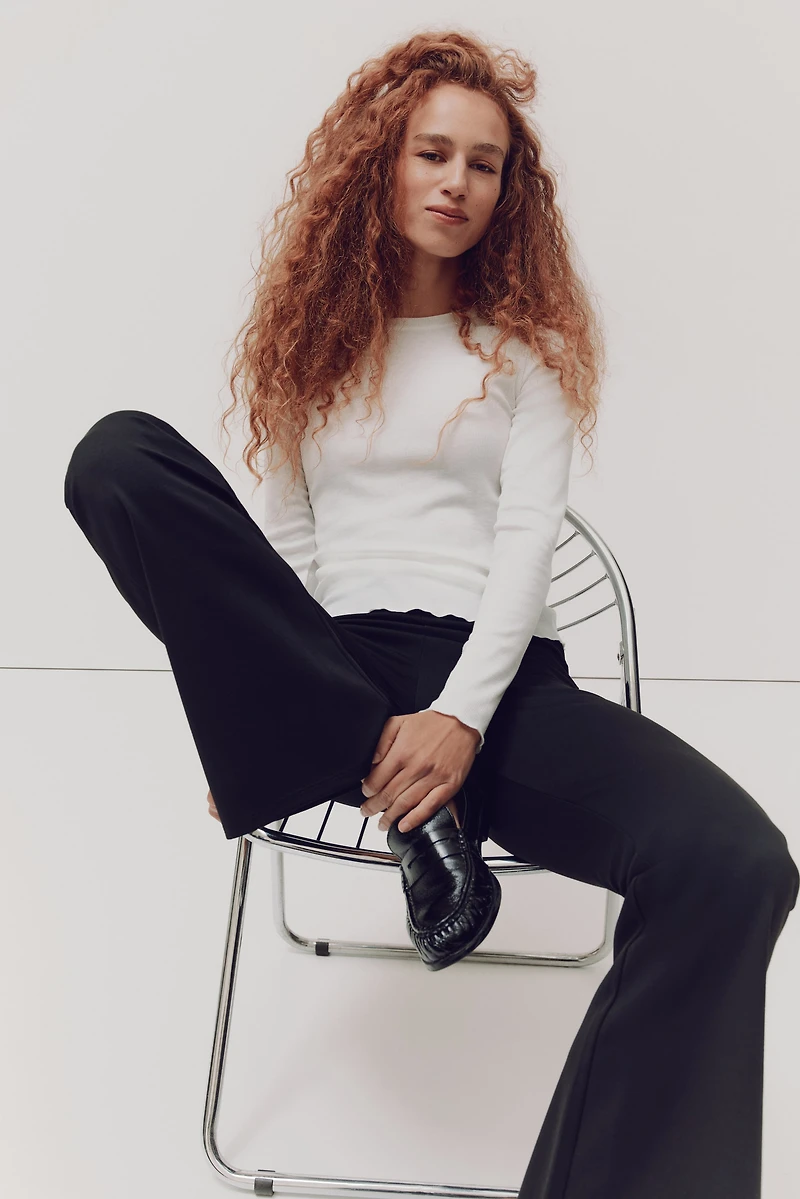 Pantalon évasé en jersey