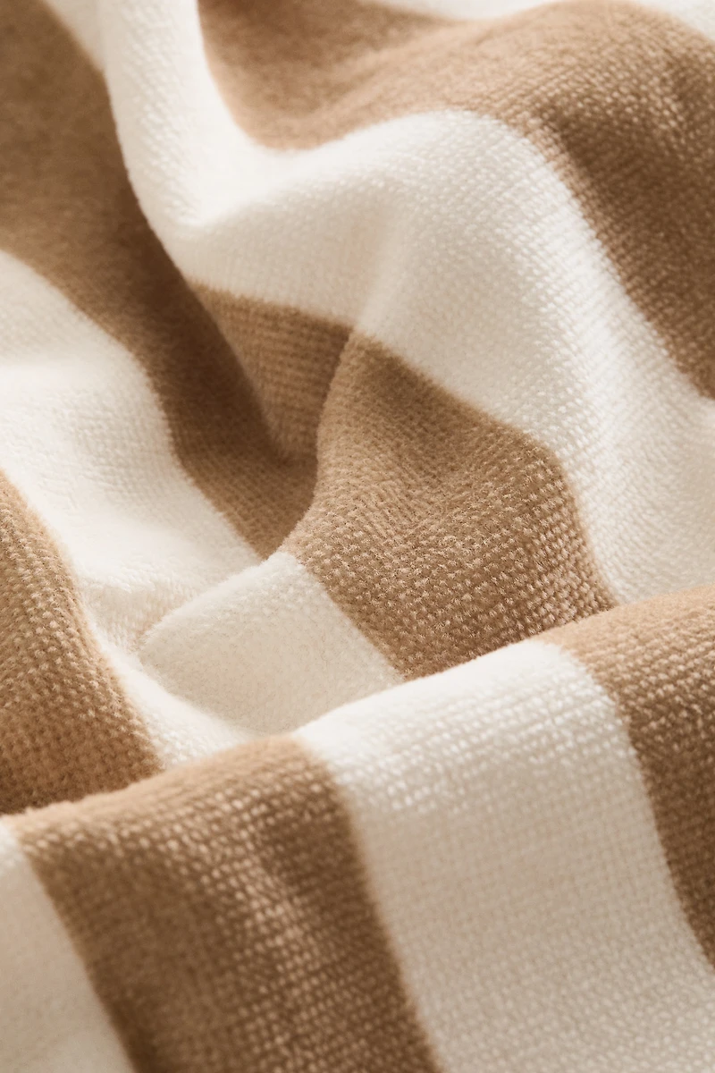 Striped Cotton Hooded Towel Wrap