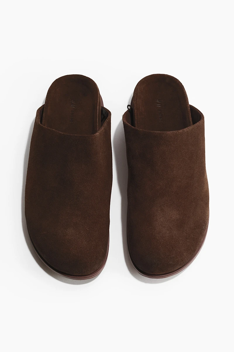 Suede Footbed Mules