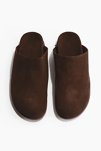Suede Footbed Mules