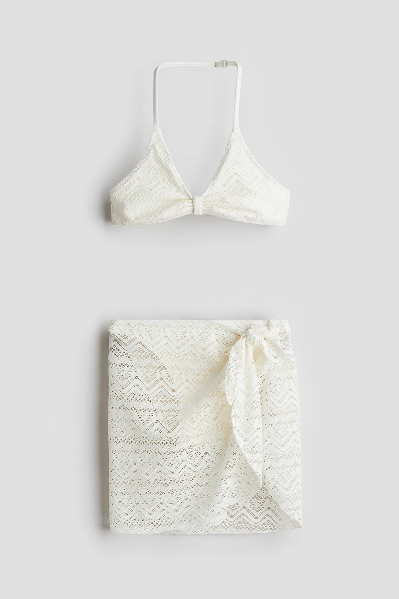 3-Piece Crochet-Look Swim Set