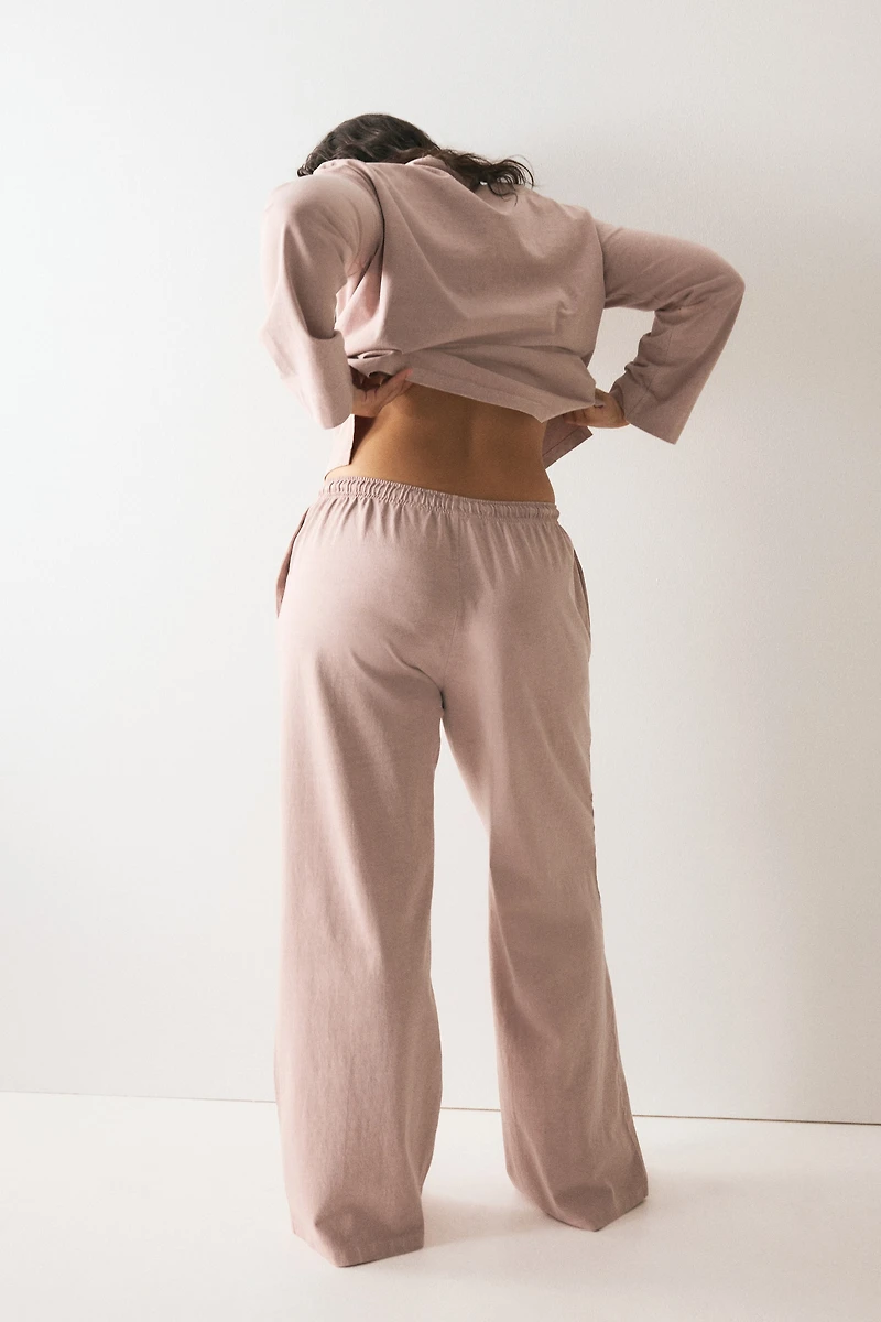 Pantalon en coton à l'aspect délavé