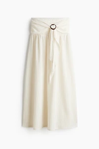 Crinkled Tie-Belt Skirt