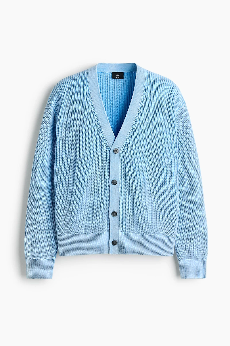 Relaxed-Fit Rib-Knit Cotton Cardigan