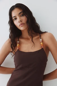 Bead-Detail Strappy Dress