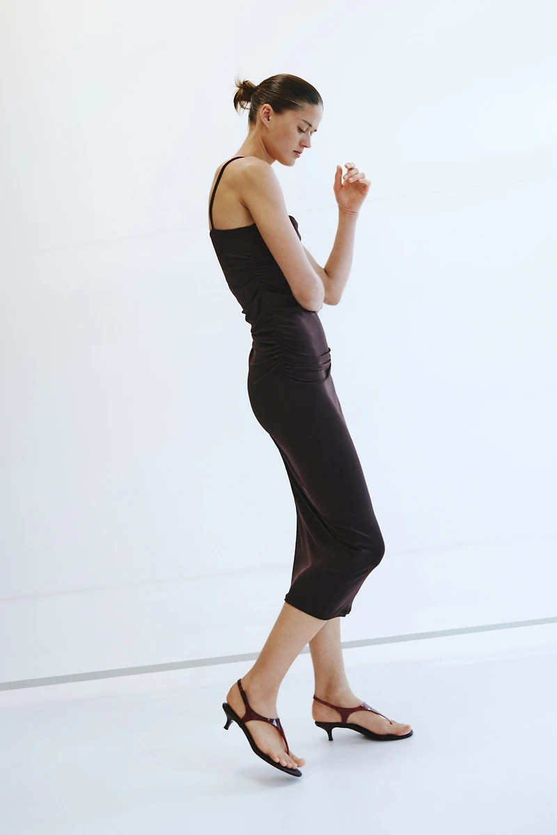 Gathered strappy dress