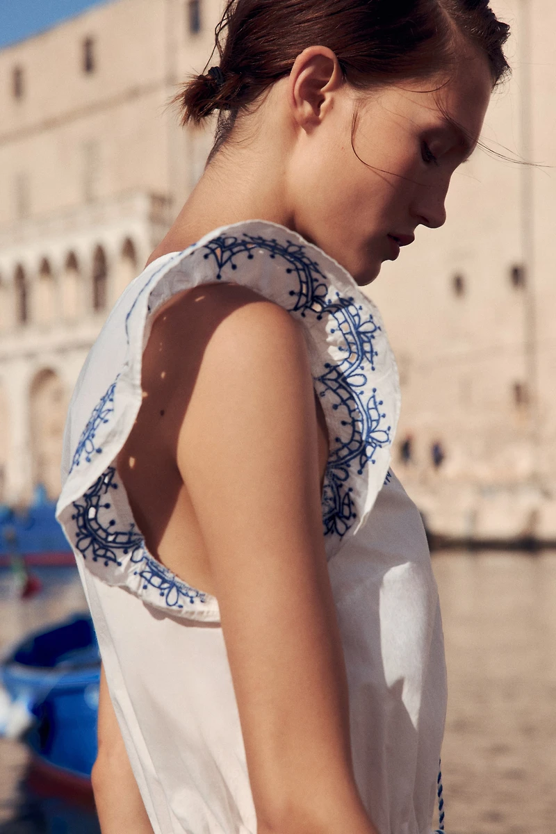 Embroidered Romper