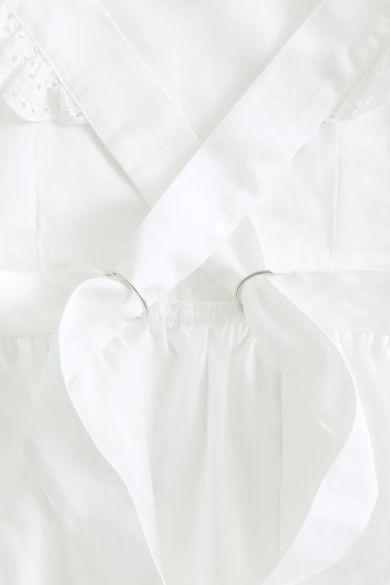 Flounce-Trimmed Cotton Apron