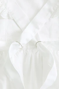 Flounce-Trimmed Cotton Apron