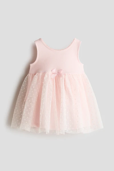 Jersey Dress with Tulle Skirt