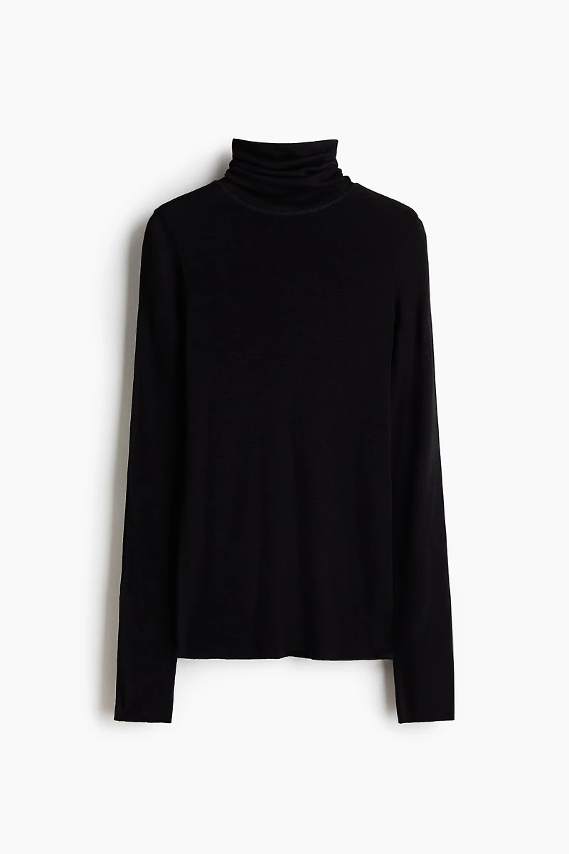 Wool Turtleneck Top