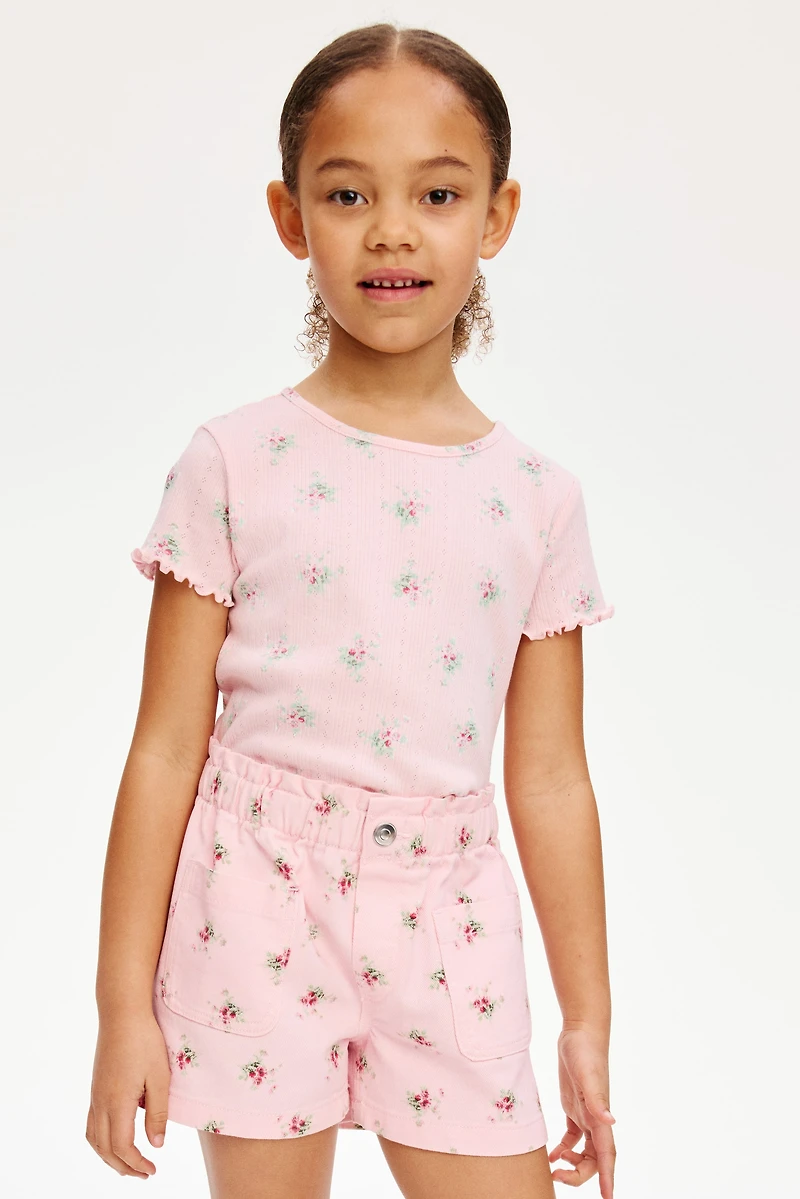 Patterned Pointelle Jersey T-Shirt