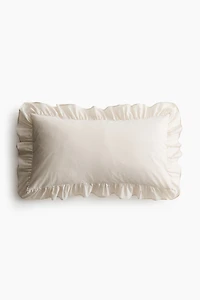 Ruffle-Trimmed Cotton Pillowcase