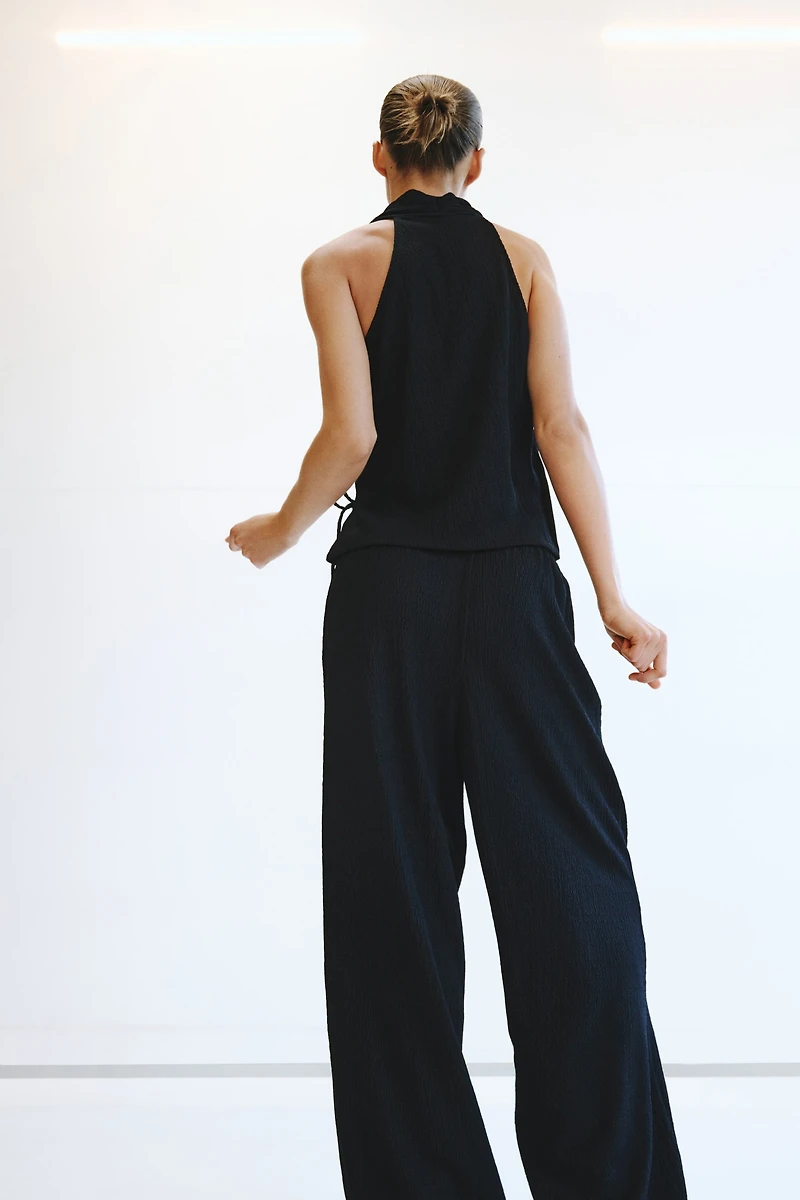 Textured Drawstring Pants