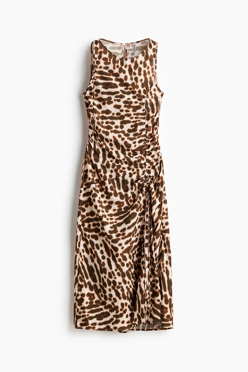 Drawstring-Detail Satin Dress