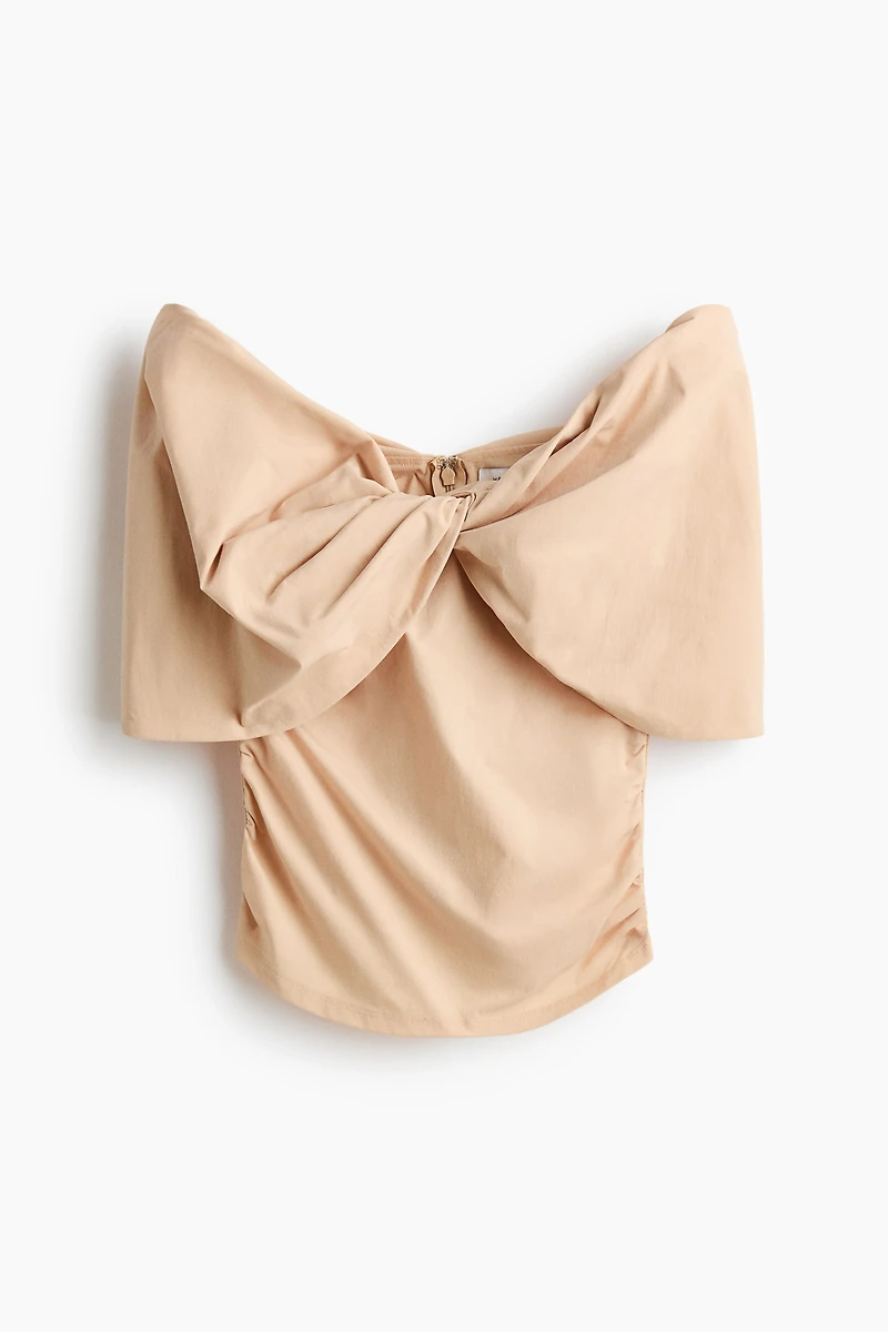 Twist-Detail Off-the-Shoulder Top