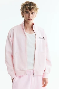 Oversized Printed Jacket with Zipper