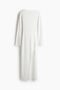 Robe asymétrique côtelée
