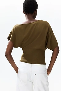 Fine-Knit One-Shoulder Top