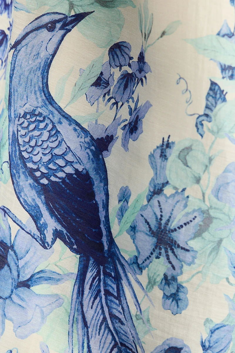 Linen-Blend Maxi Skirt