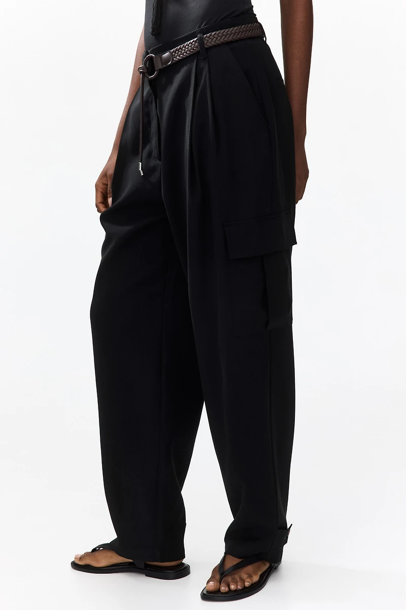 Pantalon tonneau avec ceinture