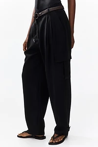 Pantalon tonneau avec ceinture