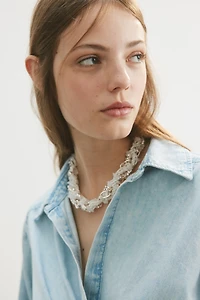 Denim Wrap Blouse