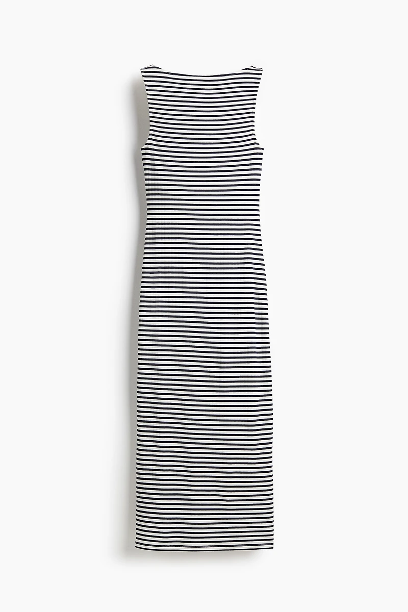 Ribbed Jersey Midi Dress