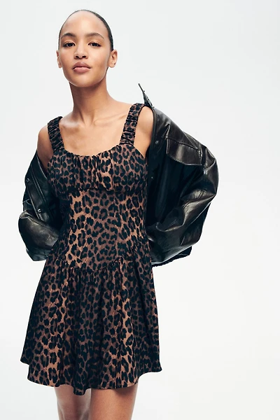Printed Flared-Skirt Dress