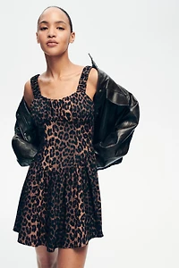 Printed Flared-Skirt Dress