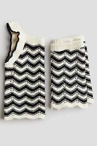 2-Piece Cotton Pointelle-Knit Set