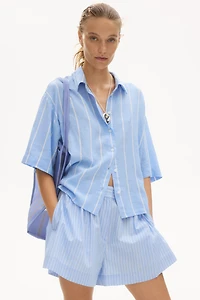 Oversized Linen-Blend Shirt