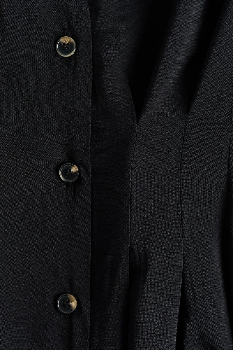 Button-Front Midi Dress