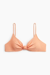 Knot-Detail Padded Bikini Top