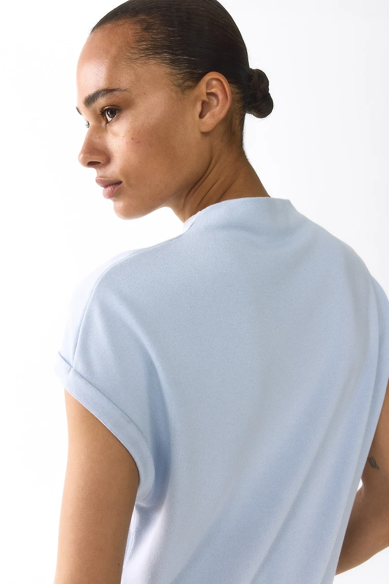 Haut à effet drapé en fin tricot