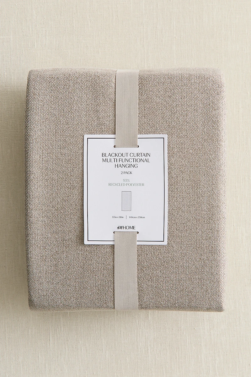 2-Pack Blackout Herringbone Curtain Panels