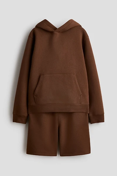 2-piece Sweatshirt Hoodie and Sweatshorts Set