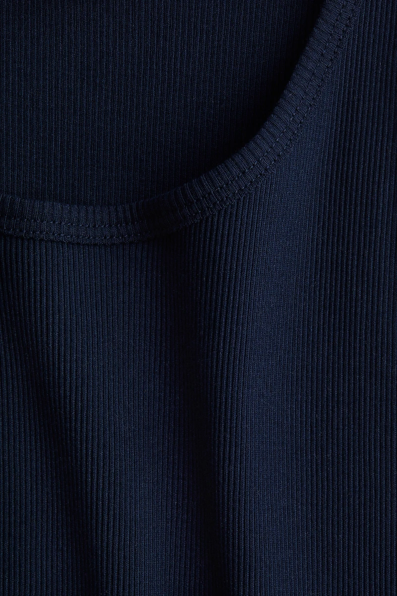 Ribbed Silk-Blend Tank Top